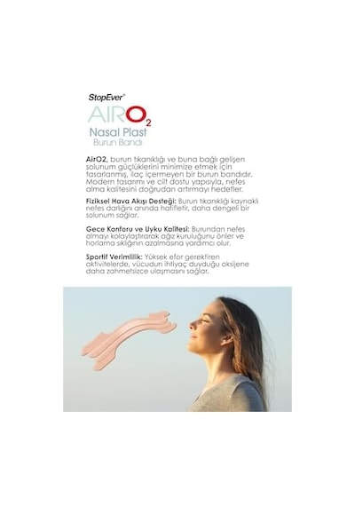 Stopever Aıro2 Nasal Plast Nefes Açıcı Burun Bandı 10lü