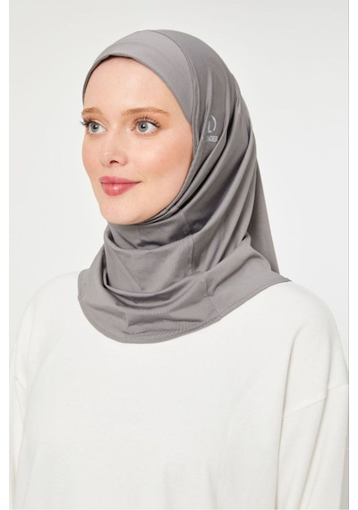 Melodi Scarf Kadın Tesettür Hijab Spor Bone Koyu Gri Koyu Gri