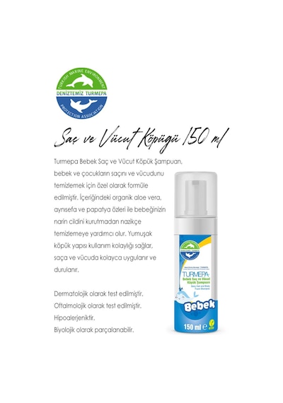 Turmepa Bebek Saç Ve Vücut Köpük Şampuanı 150 Ml 3 Adet Ve Rosıe