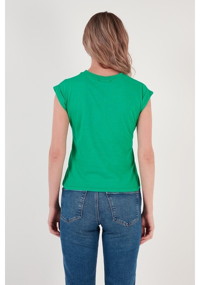 Lela Bisiklet Yaka % 100 Pamuk Basic Bayan T Shirt 5864121 Benetton