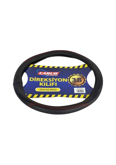 Carub Direksiyon Kılıfı 38 Cm Siyah Kırmızı Dikişli Br1841930 170-05-00034