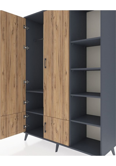 Hyperion Dolap 6 Raflı 4 Kapaklı Tek Askılı 132x44x195 Antrasit-çam/antrasit Atlas Çam/antrasıt Hyperion Dolap 6 Raflı 4 Kapaklı Tek Askılı 132x44x195 Antrasit-çam/antrasit Atlas Çam/antrasıt