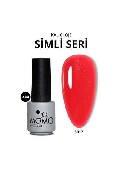 Momo Professional Kalıcı Oje S017 Hafif Simli Kırmızı 4 Ml