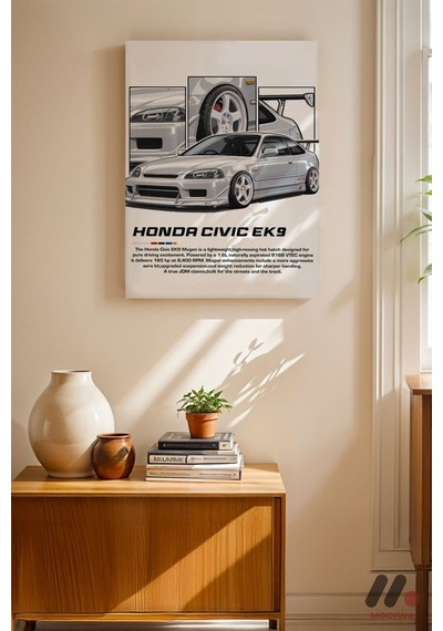 Honda Civic Ek9 Jdm Araba Posteri, Çerçevesiz Yüksek Kalite Duvar Afişi - Oto Severlere Özel Hediye