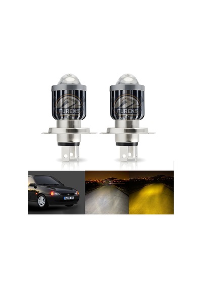 Opel Corsa B Uyumlu Mercek Led Xenon Uzun - Kısa Çift Renkli Şimşek Etkili