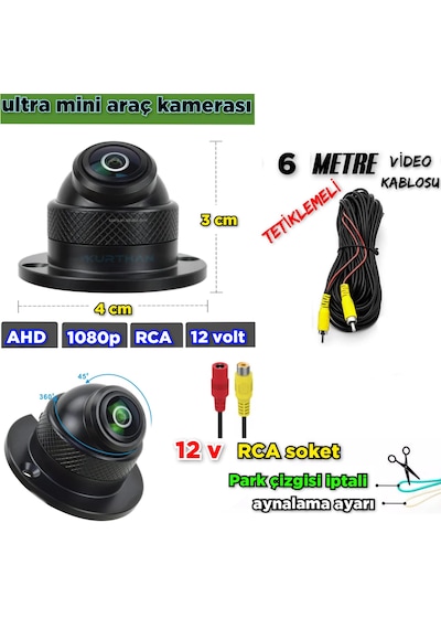 Dokunmatik Dvr Ekran 2 Adet 1080p Ahd 150'' Ultra Mini Kamera
