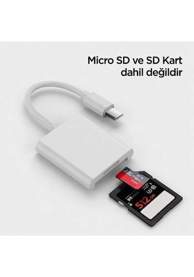 Type-c Sd Ve Micro Sd Kart Okuyucu, Telefon/tablet/laptop Tak Çalıştır Otg Adaptör