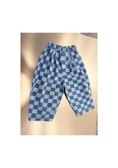Poala Kids Blue Damalı Jean Mavi