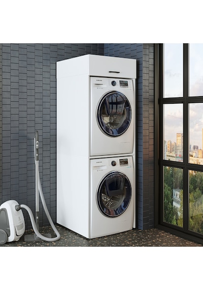 Banyo Dolabı 196,2 X 67 Cm Çamaşır Ve Kurutma Makinesi Dolabı Byz Mat Beyaz Banyo Dolabı 196,2 X 67 Cm Çamaşır Ve Kurutma Makinesi Dolabı Byz Mat Beyaz