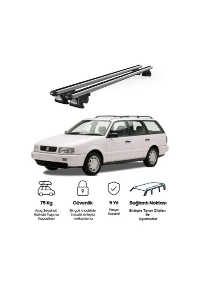 Venüs Volkswagen Passat Variant 1990-1996 Uyumlu Gri Ara Atkı Port Bagaj Tavan Barı