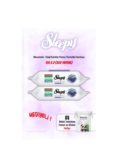 Sleepy Mountain Dağ Esintisi Islak Havlusu 2'li Ve Rosıe Tekli