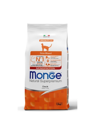 Monge Sterilised Tek Proteinli Ördekli Kısırlaştırılmış Kedi Maması 1,5 Kg