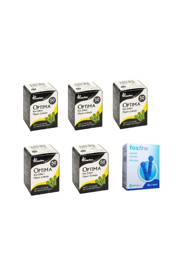 Optima Şeker Ölçüm Çubuğu Strip 5 x 50'li + Lanset 100'lü