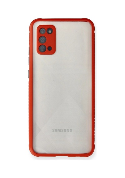 Samsung Galaxy Uyumlu, A02s Kılıf Miami Şeffaf Silikon - Kırmızı
