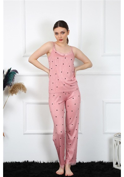 Akbeniz Kadın İp Askılı Somon Pijama Takım 4138 - M Somon