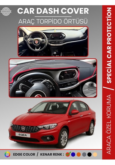 Fiat Egea Ekransız Uzun 2007-2021 Torpido Örtüsü Ön Göğüs Koruma Tam Uyum - 869 Stiloto