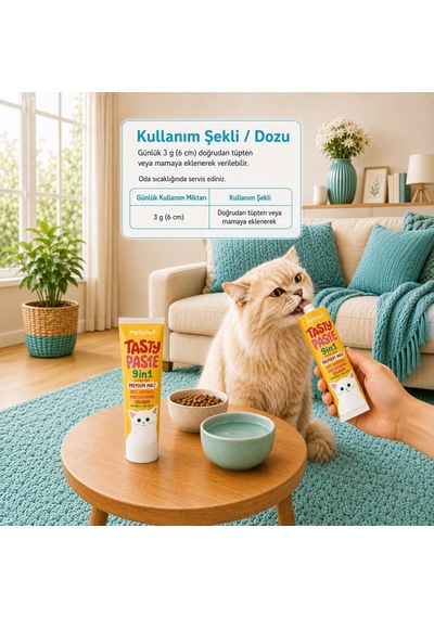 Kedi Multivitamin Malt Paste 9'u 1 Arada 100 Ml Tüy Yumağı Bakımı