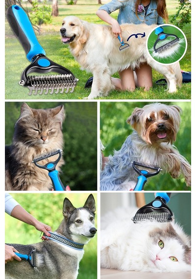 Mucit Home Metal Uçlu Köpek Kedi Uzun Tüy Bakım Tarağı Tüy Topak Kıtık Açıcı Tarak 1 Adet