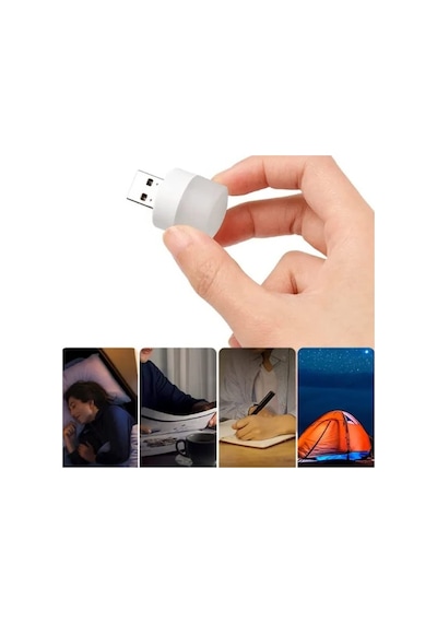 Usb Led Küçük Beyaz Işık Lamba - Enerji Tasarruflu 10 Parça Siyah
