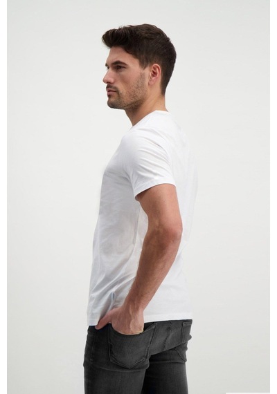 Rich Erkek Bisiklet Yaka T-shirt Beyaz