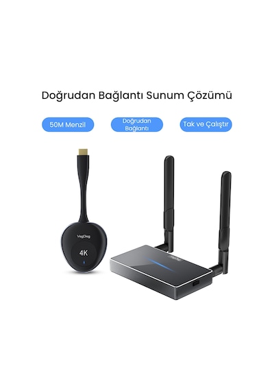 Veggieg 4k 30hz Kablosuz Hdmı Vga Görüntü Ve Ses Aktarıcı Wireless Ekran Yansıtma Adaptörü Verici Alıcı Set