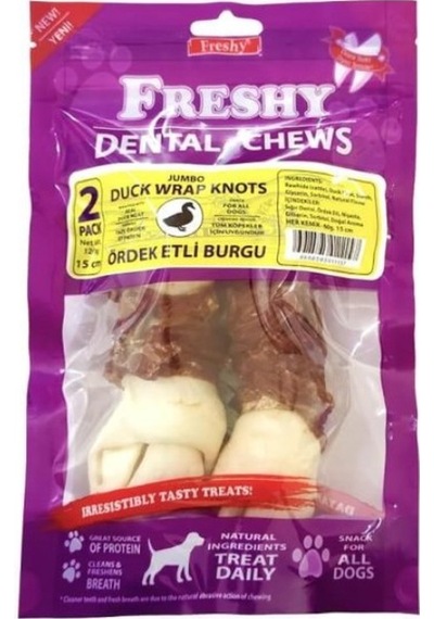 Freshy Jumbo Duck Wrap Knots Ördek Etli Burgu Kemik Köpek Ödülü 15 Cm 2 Adet