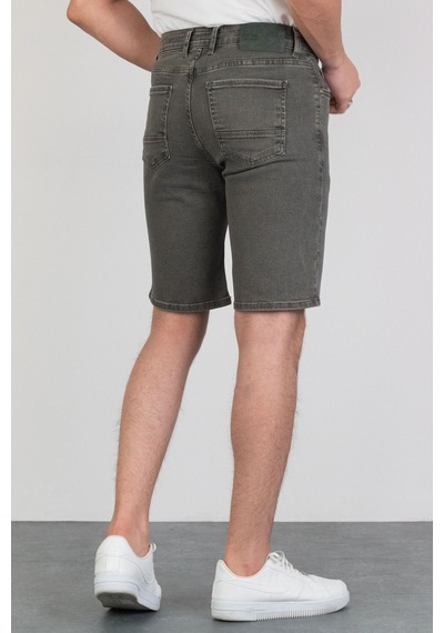 HLT Jeans Erkek Haki Slim Fit Likralı Denim Esnek Jeans Kot Şort 001