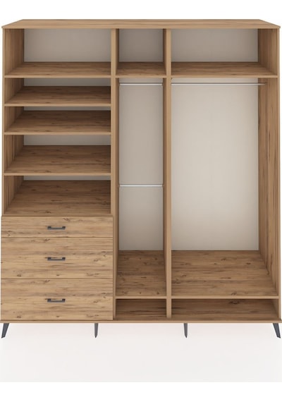 Kronos Dolap 9 Raflı 3 Çekmeceli 3 Askılı 220x59x243 Çam-çam/çam Çok Renkli Kronos Dolap 9 Raflı 3 Çekmeceli 3 Askılı 220x59x243 Çam-çam/çam Çok Renkli