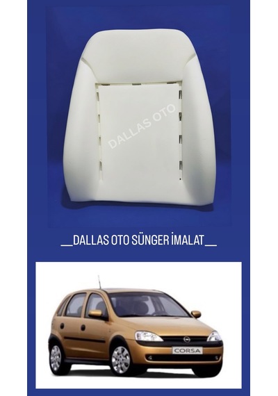 Opel Corsa Uyumlu Koltuk Sırt Süngeri 2000-2006 1