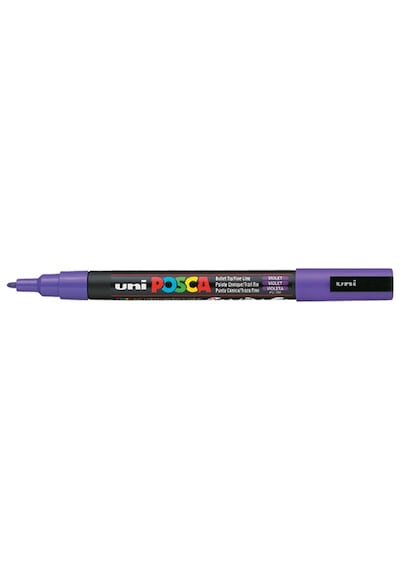 Uni-ball Markör Boyama Posca Su Bazlı Poster 0.9-1.3 Mm Mor Pc-3m Çok Renkli