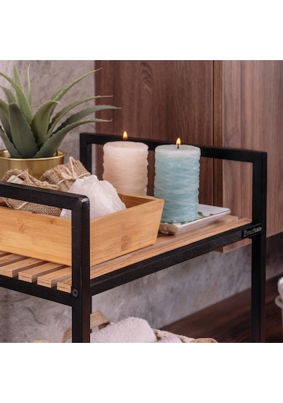 Ahşap Dekoratif Açık Banyo Dolabı Havluluk Sabunluk Çok Amaçl Raf Siyah Ahşap Dekoratif Açık Banyo Dolabı Havluluk Sabunluk Çok Amaçl Raf Siyah