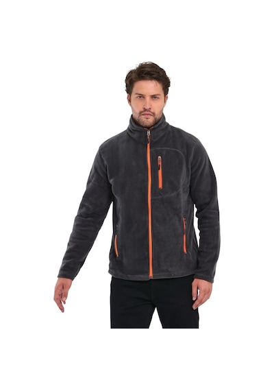 Genius Store Erkek Tam Fermuarlı 3 Cepli Outdoor Polar Ceket Tactical Flecee Polar Füme