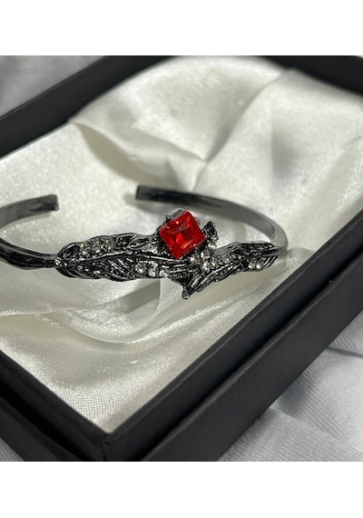 Dükkan Design Love And Deep Space Red Stone Bilekilk Antrasit