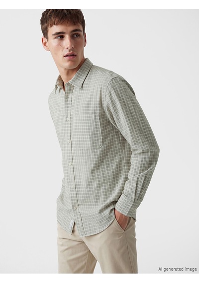Lcw Vision Bej Regular Fit Ekose Erkek Gömlek