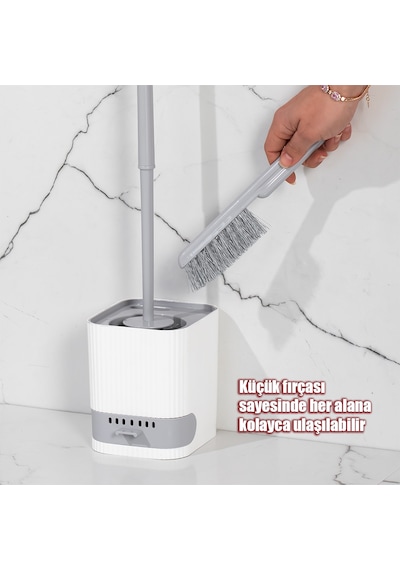 Porsima 2026 Pratik Tuvalet Fırçalığı Banyo Tuvalet Fırçası Gri B