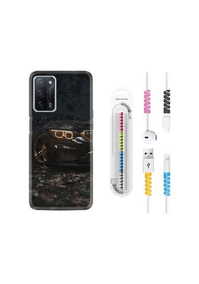 Oppo A55 Kılıf Kablo Koruyuculu Black Car 1768