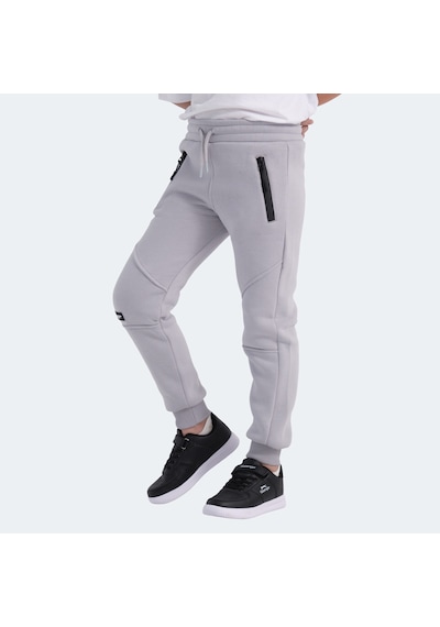 Slazenger LAMYA Çocuk Fermuar Cepli Taş Gri Eşofman Altı