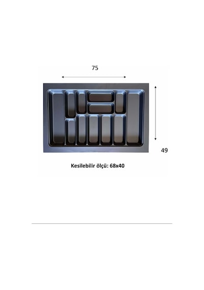 Eko Modüler Kaşıklık 76x49 Cm Antrasit Royaleks-70096 Çok Renkli