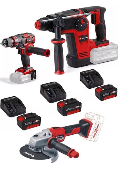 Einhell TP-HD 18/26 Li Bl + TP-CD 18/80 Matkap + Axxio 18/150 Avuç Taşlama 3x4.0AH Akülü Kömürsüz Set