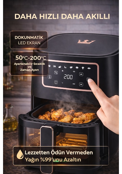 Hiking HAF-508 Airfryer 6 LT Yağsız Fritöz