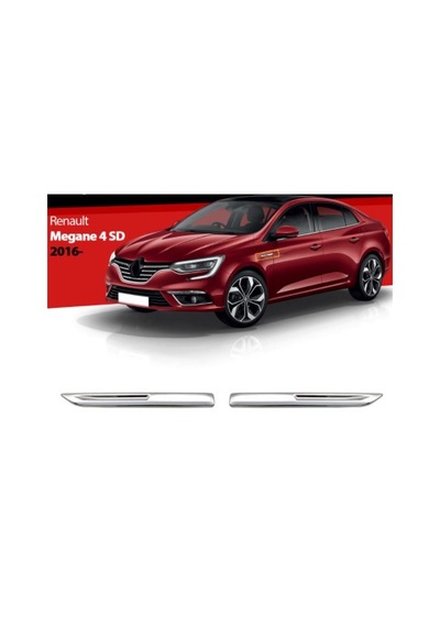 Renault Megane 4 Hb&SD 2016 Sonrası Krom Çamurluk Sinyal Çıtası 2 Parça (00) (ŞüsCarOto Aksesuar)