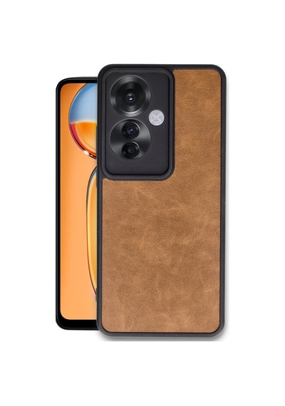 Oppo Reno 11f Uyumlu Kılıf Aras Deri Kapak - Taba