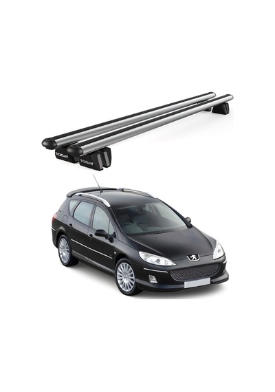 Pençe Peugeot 407 Sw 2004-2011 Uyumlu Gri Ara Atkı Port Bagaj Tavan Barı