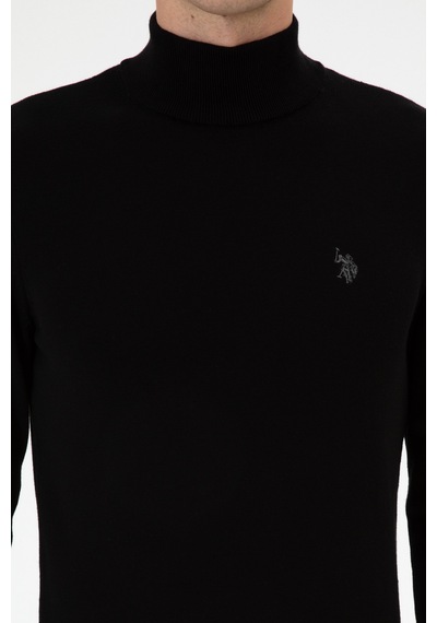 U.S. Polo Assn. Erkek Slim Fit Boğazlı Siyah Basic Kazak 50313712-VR046 U.S. Polo Assn. Erkek Slim Fit Boğazlı Siyah Basic Kazak 50313712-VR046