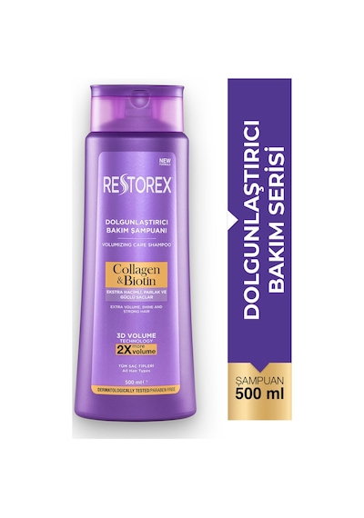 Collagen & Biotin Hacimsiz Saçlar Için Dolgunlaştırıcı Şampuan 500ml