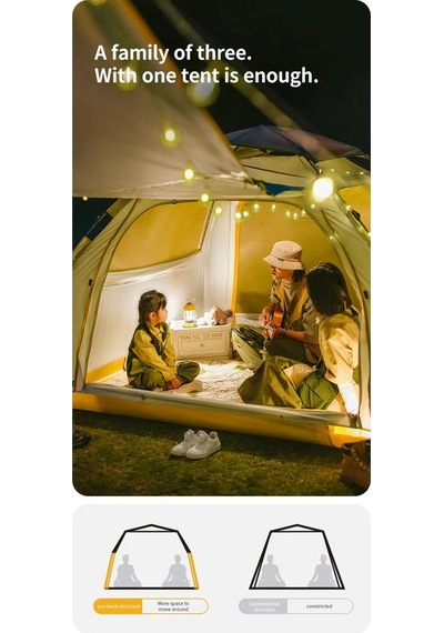 Naturehike Ango Es60 Gölgelikli Otomatik Kurulum Kamp Çadırı Thorn Yellow