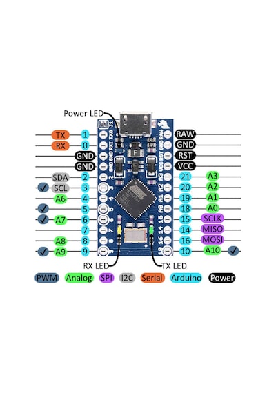 Arduino Pro Micro Atmega32U4 5V 16Mhz Mini Mcu Leonardo Klon Arduino Pro Micro Atmega32U4 5V 16Mhz Mini Mcu Leonardo Klon