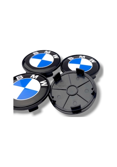 70 Mm Bmw Logolu Siyah Jant Göbeği Kapağı 5 Ayaklı Geçmeli Jant Kapağı Seti 4 Adet
