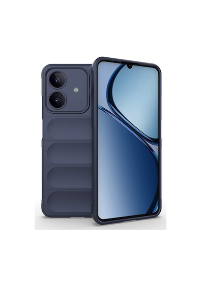 Realme C63 Kılıf Esnek Tpu Oyuklu Arka Yüzey Tasarımlı Mkst Etnik Silikon Kapak - Lacivert Lacivert