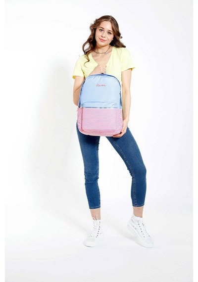 Kaukko Soft Floral Sırt Çantası Mavi K1494